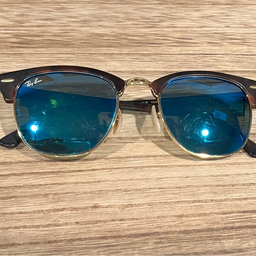 Raybans Tortoise Shell Frame With Blue Lenses. $5… - image 3